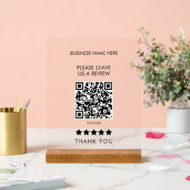 Stijlvol Laat ons een Review QR-code achter Acryl Bord
