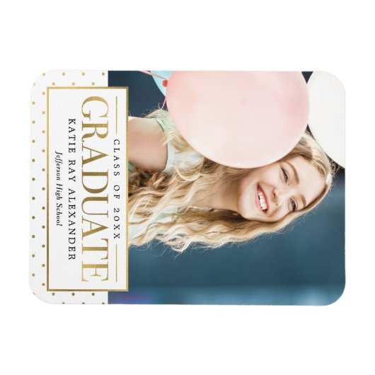 Stijlvol Label Afstuderen Aankondiging Magnet Magneet (Horizontaal)