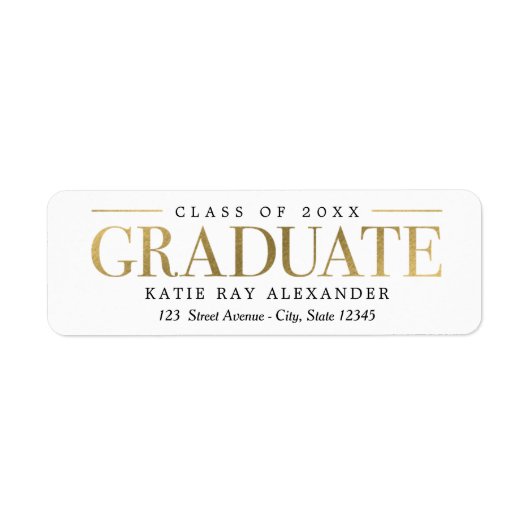 Stijlvol Label Afstuderen Return Label (Voorkant)