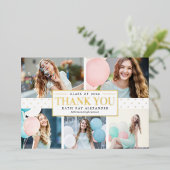 Stijlvol Label Echte Folie Afstuderen Hartelijk da Uitnodiging (Staand Voorkant)