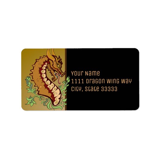 Stijlvol label voor draak (Voorkant)