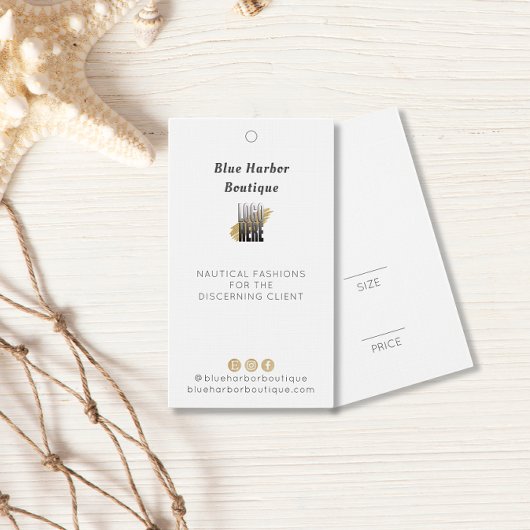 Stijlvol label voor Logo en naam White Clothing Pr Visitekaartje