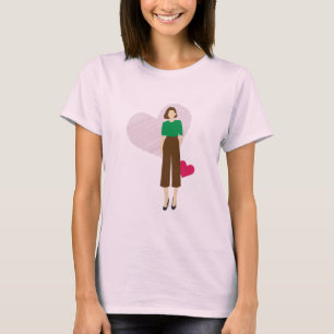 Stijlvol Lady & Heart T-shirt – Moderne vrouwelijk