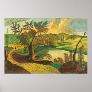 Stijlvol landschap - Amerikaans Poster met fijne k