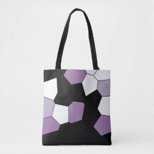 Stijlvol lavender Paars Black White Pattern Tote Bag
