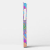 Stijlvol lichtblauw, roze en Oranje fractal Case-Mate iPhone Case (Achterkant / Links)