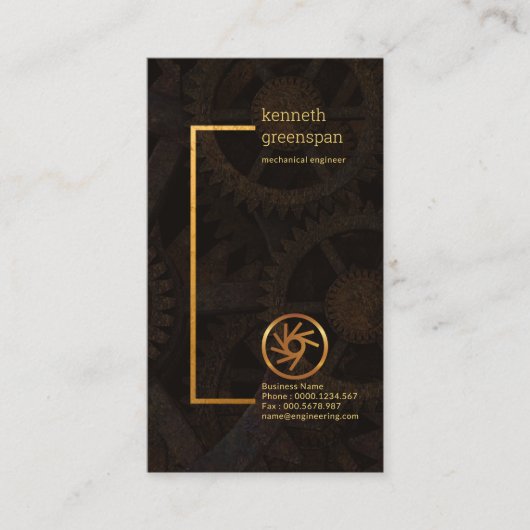 Stijlvol Lijst Creative Mechanical Gears Engineer Visitekaartje (Voorkant)