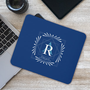 Stijlvol Lijst Navy Monogram Muismat