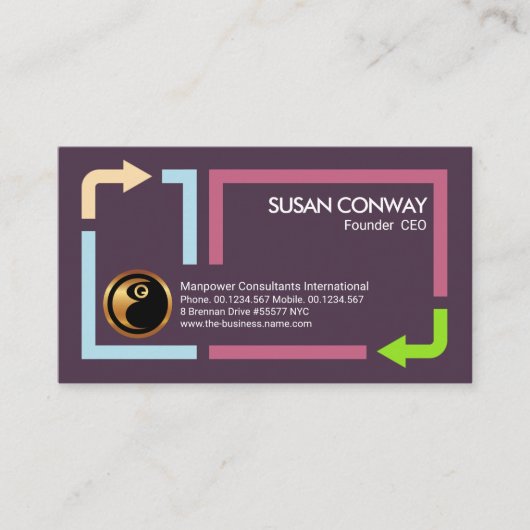 Stijlvol Lijst Pijlrand Manpower Business Visitekaartje (Voorkant)