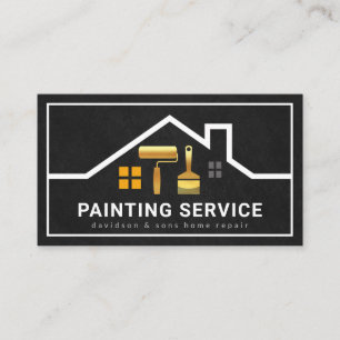 Stijlvol Lijst voor dakbedekking met goudpenseel Visitekaartje