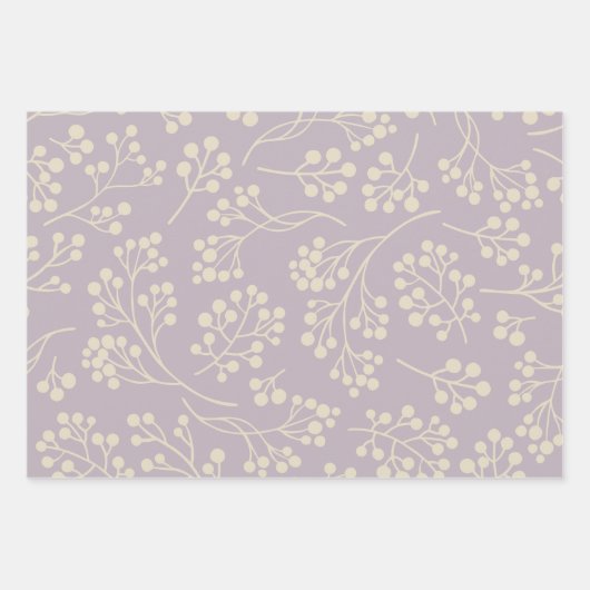 Stijlvol Lila Floral Pattern Modern Farmhouse Inpakpapier Vel (Voorkant 2)