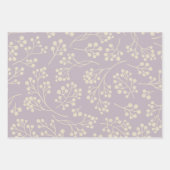 Stijlvol Lila Floral Pattern Modern Farmhouse Inpakpapier Vel (Voorkant)