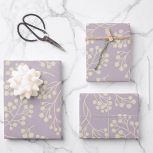Stijlvol Lila Floral Pattern Modern Farmhouse Inpakpapier Vel