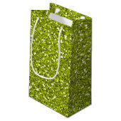 Stijlvol Lime Green Glitter Klein Cadeauzakje (Achterkant Gekanteld)