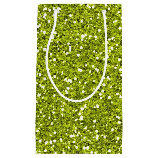 Stijlvol Lime Green Glitter Klein Cadeauzakje (Voorkant)