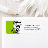 Stijlvol lime groen retour adres label (Insitu)