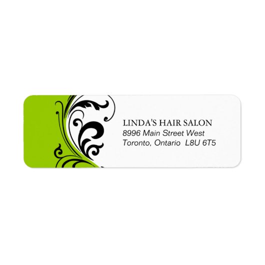 Stijlvol lime groen retour adres label (Voorkant)