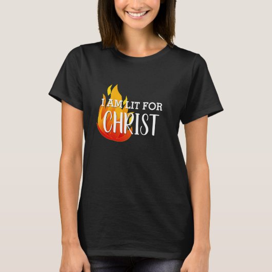Stijlvol LIT VOOR CHRIST Christelijk T-shirt (Voorkant)