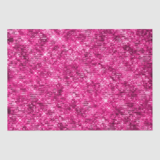 Stijlvol magenta roze sjimmer glitter tissuepapier (Voorkant)