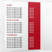 Stijlvol Make-up ontwerp, schoonheidssalon Tri-Fol Drieluik Uitnodiging (Binnenzijde eerst)