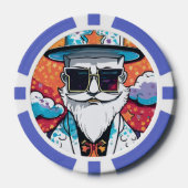 Stijlvol Mannen Briefkaart Poker Chips (Voorkant)