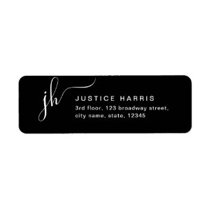 Stijlvol Manuscript Monogram Modern het Adres Labo Etiket