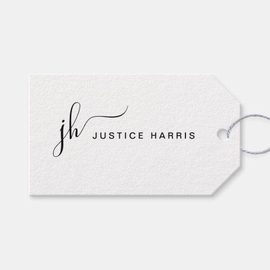 Stijlvol Manuscript Monogram Modern Minimalist Cadeaulabel (Voorkant (Horizontaal))