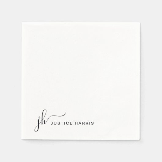 Stijlvol Manuscript Monogram Modern Professional Servet (Voorkant)