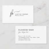 Stijlvol Manuscript Monogram Modern Professional Visitekaartje (Voorkant / Achterkant)