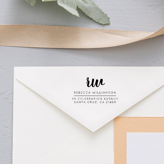 Stijlvol Manuscript Naam Terugkeeradres Rubberstempel