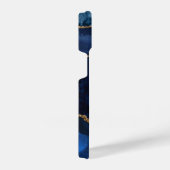 Stijlvol marinesonblauw agate Geode Gold Script-mo iPhone Hoesje (Rechterkant)