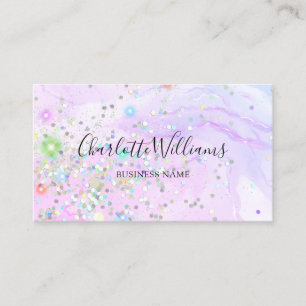 Stijlvol marmer Alcohol Ink Holographic Glitter Visitekaartje