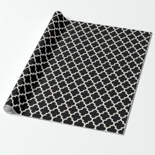 Stijlvol Marokkaans ivoor Quatrefoil Pattern Wedde Cadeaupapier