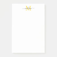 Stijlvol Matig Manuscript Monogram zwart Geel