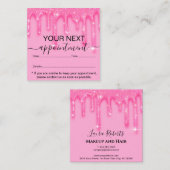 Stijlvol meisje met roze glitter-benoeming afsprakenkaartje (Voorkant / Achterkant)