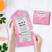 Stijlvol meisje roze minimale Abstracte verfbruilo All In One Uitnodiging