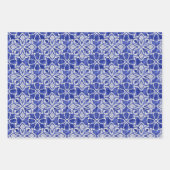 Stijlvol meisjesblauw grijs initiaal monogram inpakpapier vel (Voorkant 2)