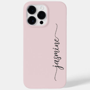 Stijlvol meisjesminimalistisch Blush Pink Name Scr Case-Mate iPhone 14 Pro Max Hoesje