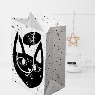 Stijlvol met liefde Scandinavische zwarte kat Medium Cadeauzakje