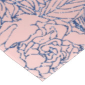 Stijlvol Metallic Navy Blue en Roze Floral Design Tafelkleed (Gekanteld)