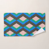 Stijlvol Mid Century Mod Pattern in Blauw en Groen Bad Handdoek (Handdoek)