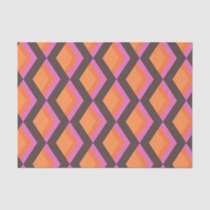 Stijlvol Mid Century Mod Pattern in Pink en Brown Tissuepapier