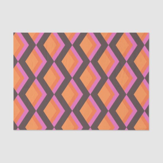 Stijlvol Mid Century Mod Pattern in Pink en Brown Tissuepapier (Voorkant)