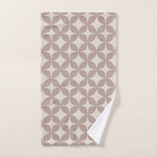 Stijlvol Mid Century Modern Pattern in Dusty Mauve Bad Handdoek (Handdoek)