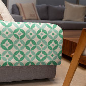 Stijlvol Mid Mod Geometric Pattern in Green Fleece Deken