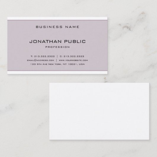 Stijlvol, minimalistisch design, modern, eenvoudig visitekaartje (Voorkant / Achterkant)