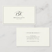 Stijlvol minimalistisch handgeschakeld monogram visitekaartje (Voorkant / Achterkant)