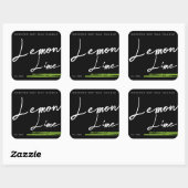 Stijlvol minimalistisch kaartenlabel zwart lemon L Vierkante Sticker (Vel)