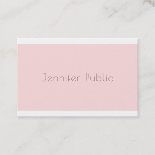 Stijlvol minimalistisch modern design trendy roze visitekaartje (Voorkant)