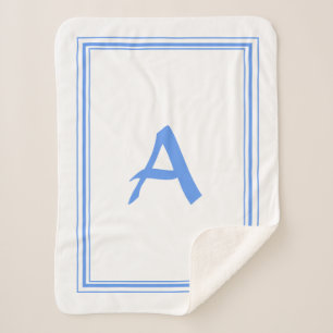 Stijlvol minimalistisch monogram frame dekentje sherpa deken